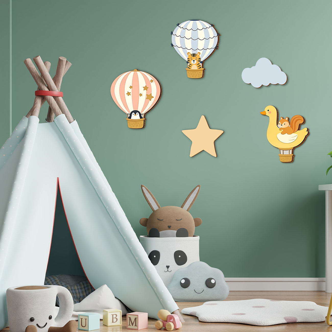 5 قطع من ملصقات الحائط الخشبية - مراجعة Baby Nursery Wallpaper وسعره